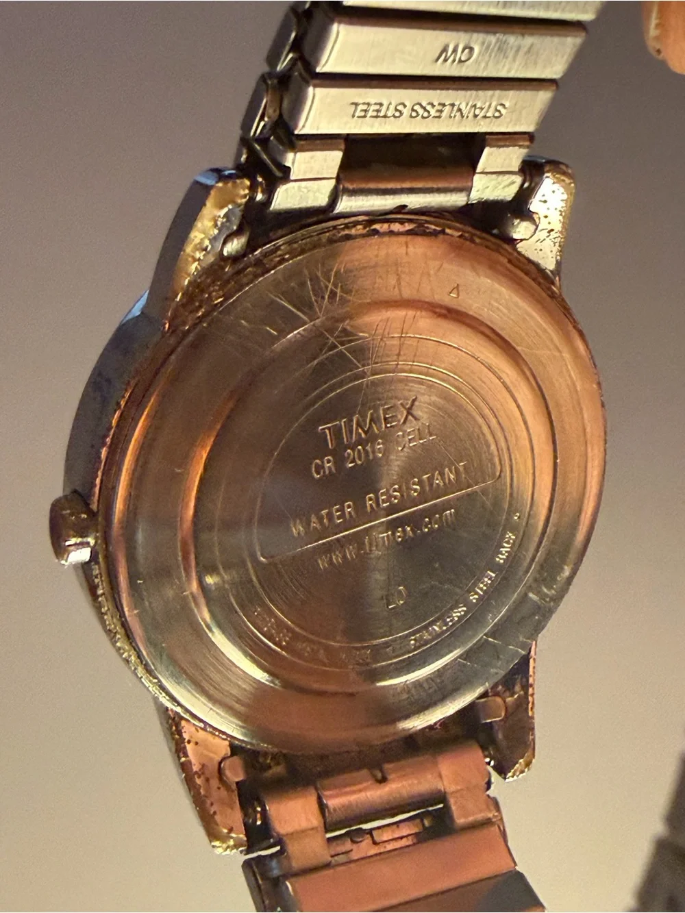 Timex Indiglo Blue Dial Day/Date Watch with Silver Expansion Band - New Battery